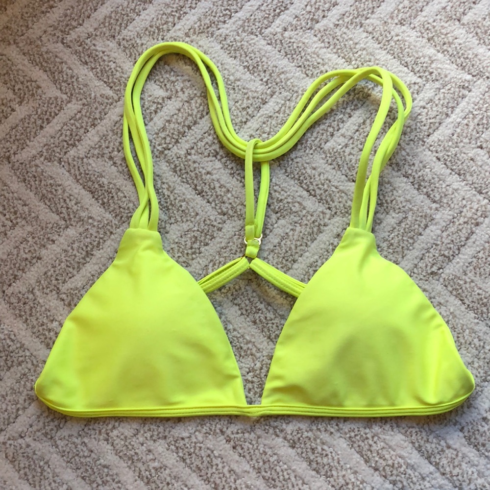Issa De Mar highlighter yellow bikini top